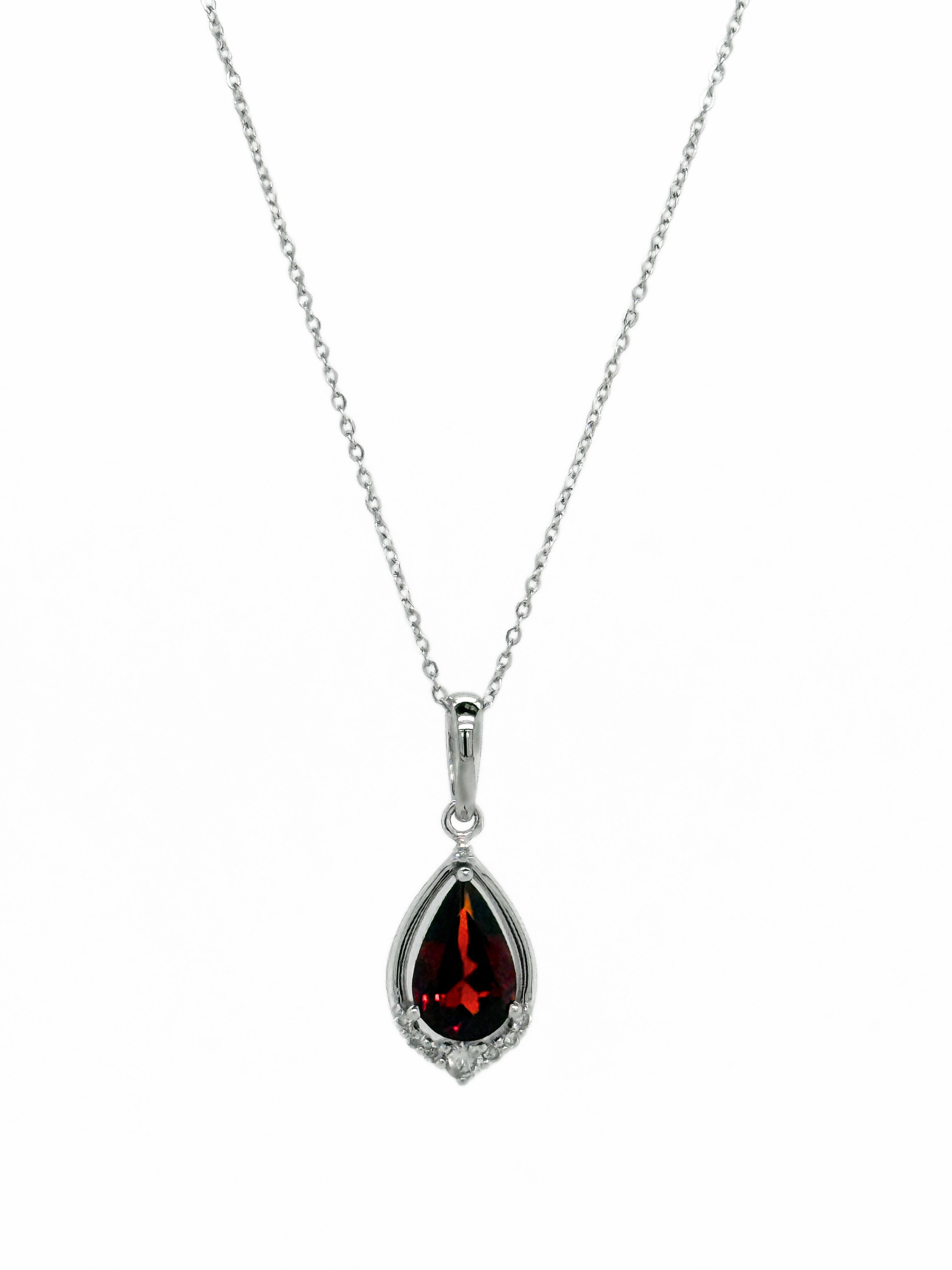GARNET PENDANT W/CHAIN-181378X5